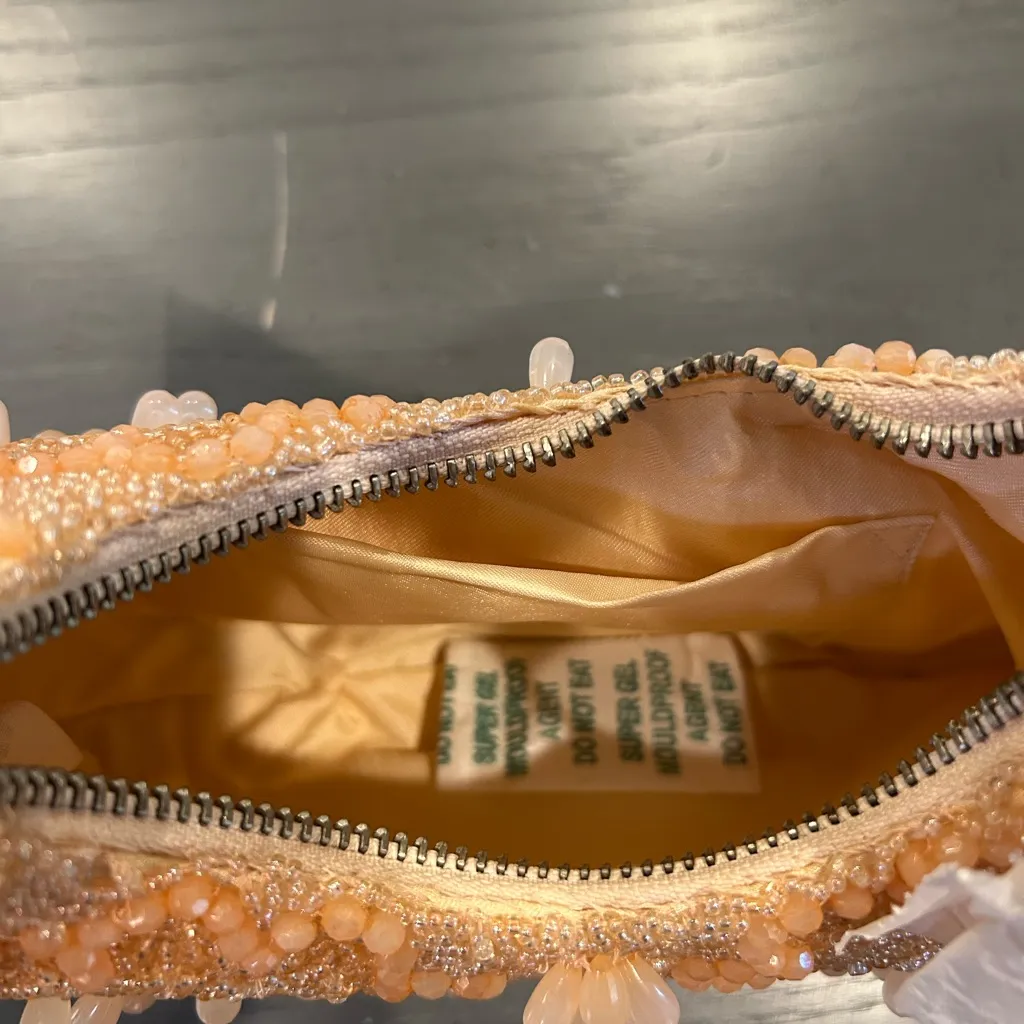 NWT Peach Orange Beaded Shoulder Bag - Image 12