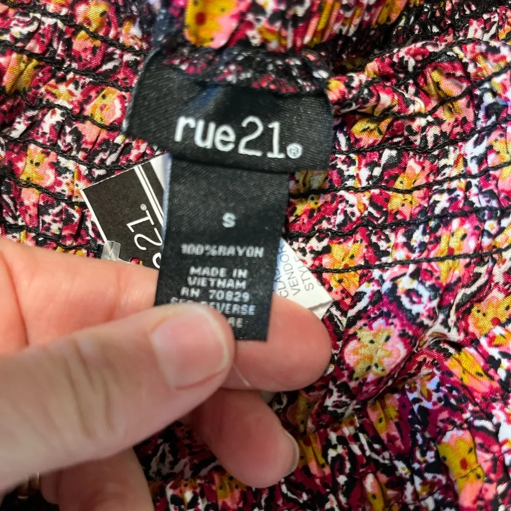 Smocked Crop Top Peasant Flowy New Shirt Womens Small - Image 11