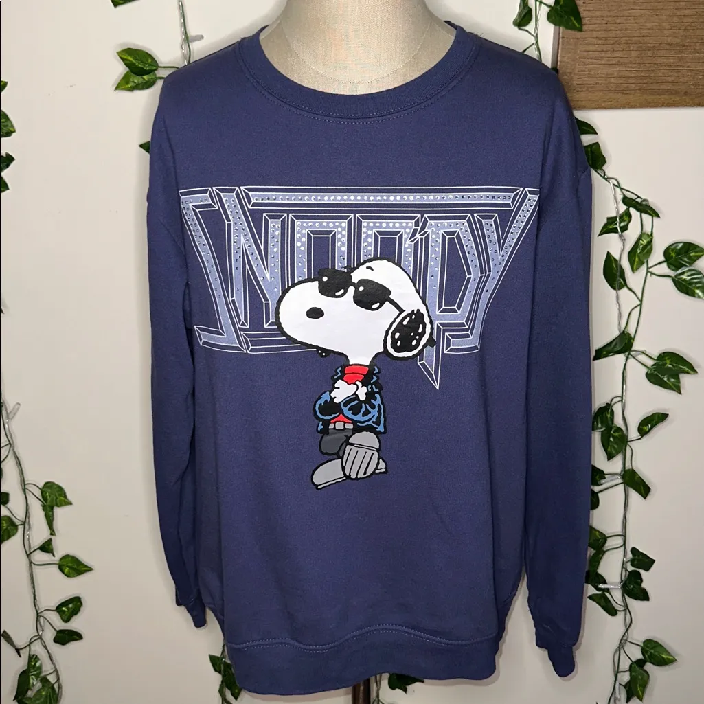 Peanuts Snoopy Rhinestone Crewneck Juniors NWOT Blue Size undefined - Image 3
