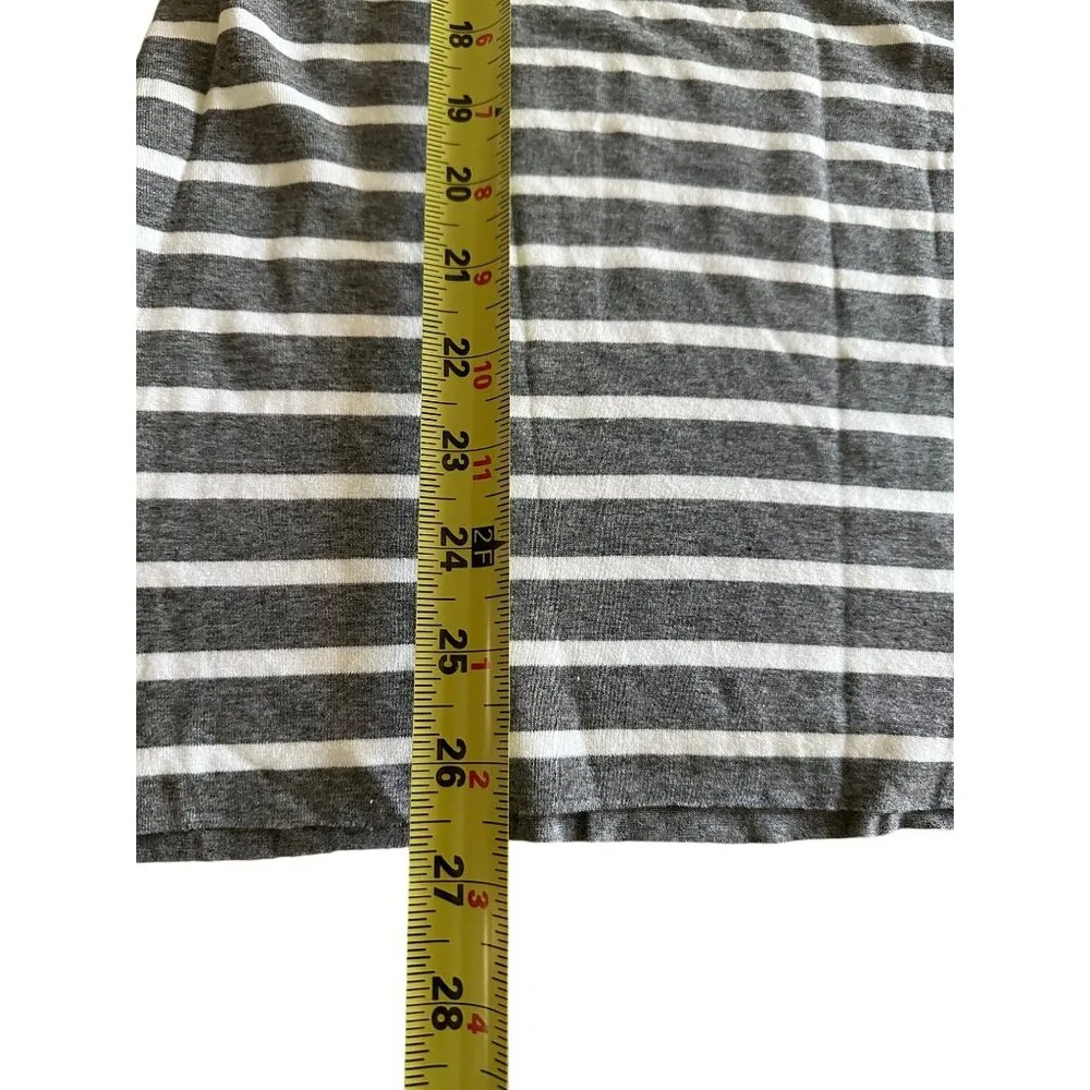 Bailey 44  Gray & White Striped Cold-Shoulder Tunic Top Stretchy Size M - Image 7
