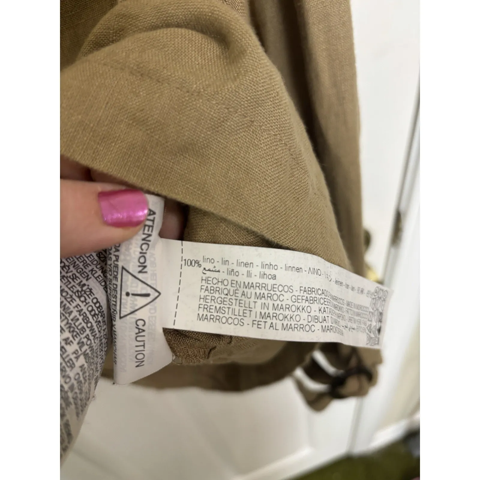 Zara 100% Linen Bomber Cargo Jacket Size XS Barn Lightweight Jacket Utility - Image 7