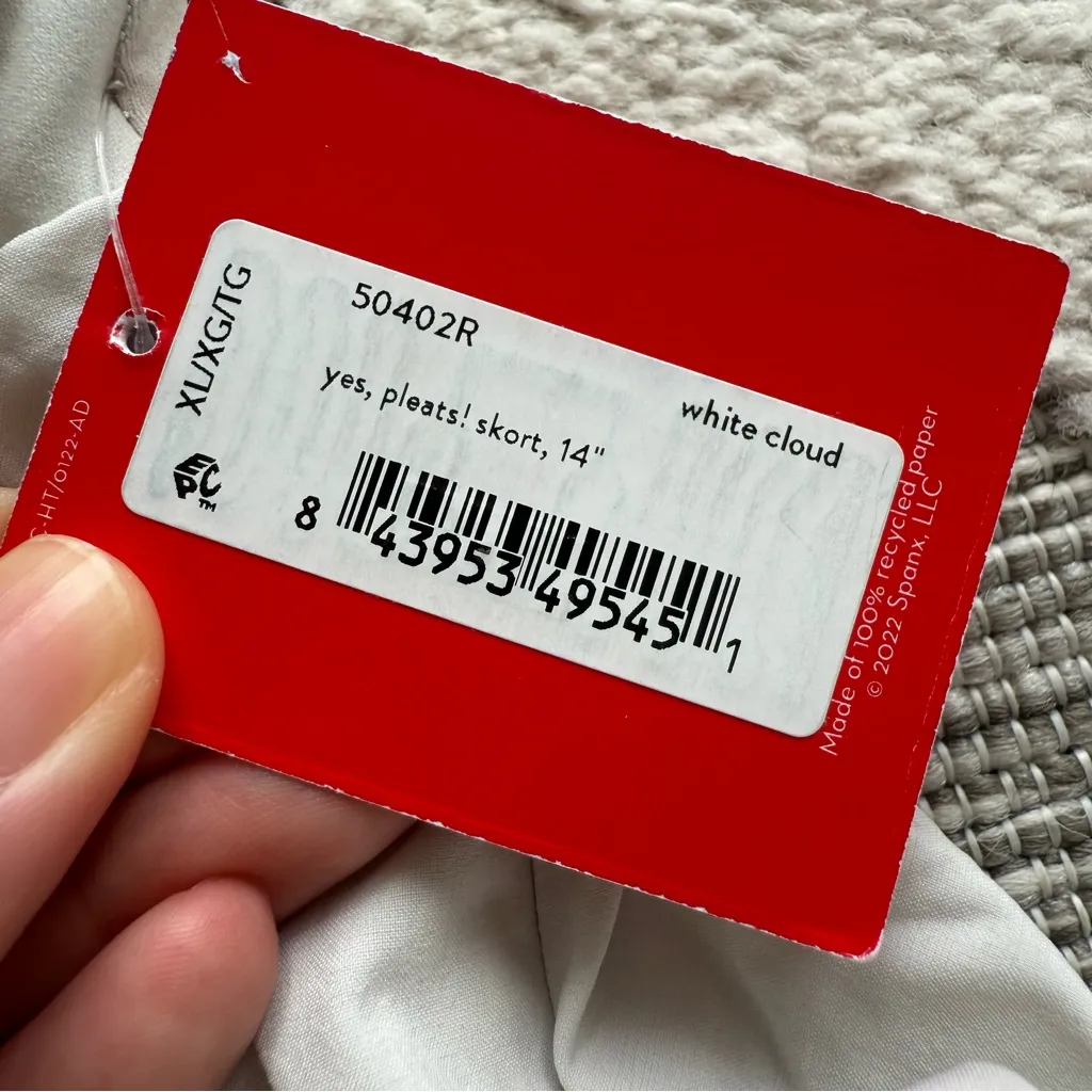 SPANX YES, PLEATS! SKORT 14" in White Cloud Size XLarge NWT pickleball Tennis - Image 6