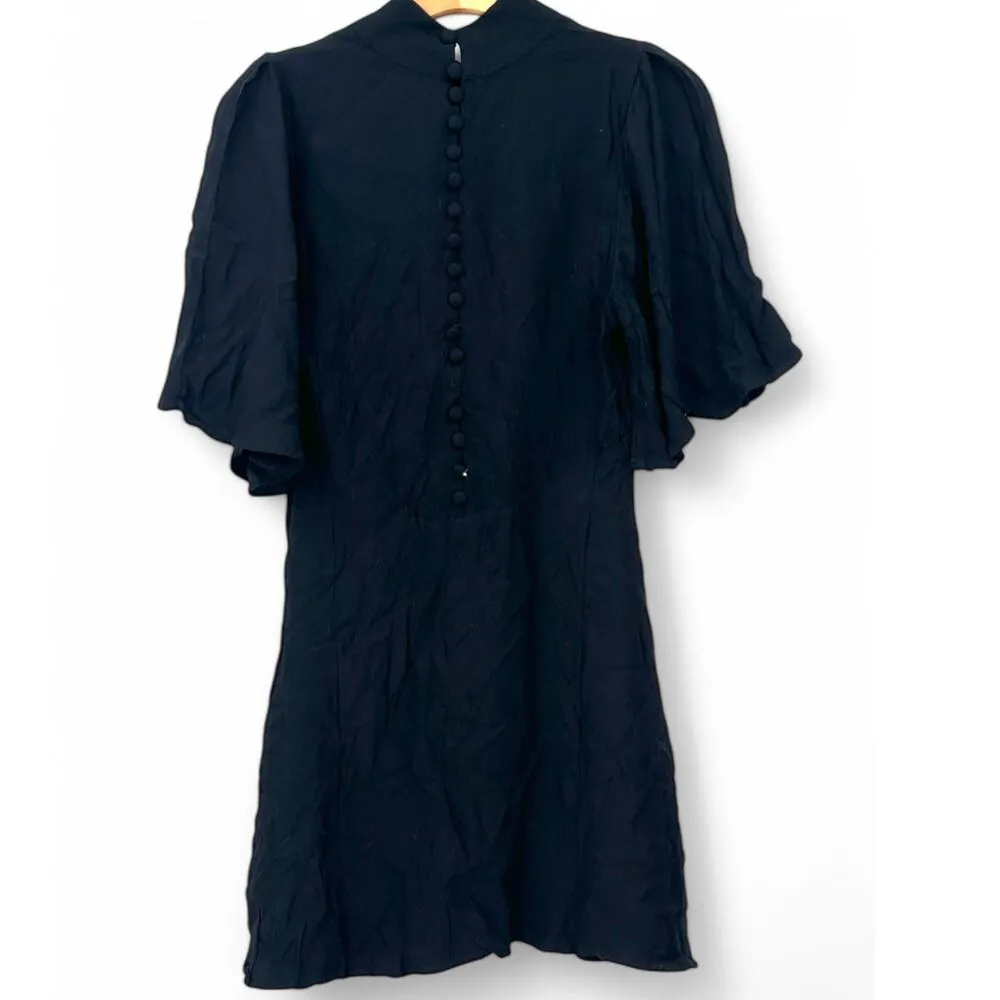 Nwt Free People 4 M | Dress Mini High Neck Rushed Front Button Back Be my Baby - Image 3