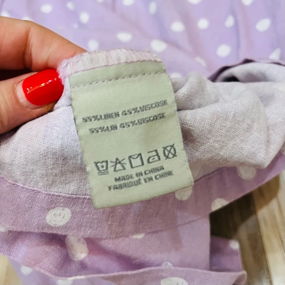 NWT Charlie Paige Rya Linen Halter Tie Tank Top size Medium purple white - Image 7