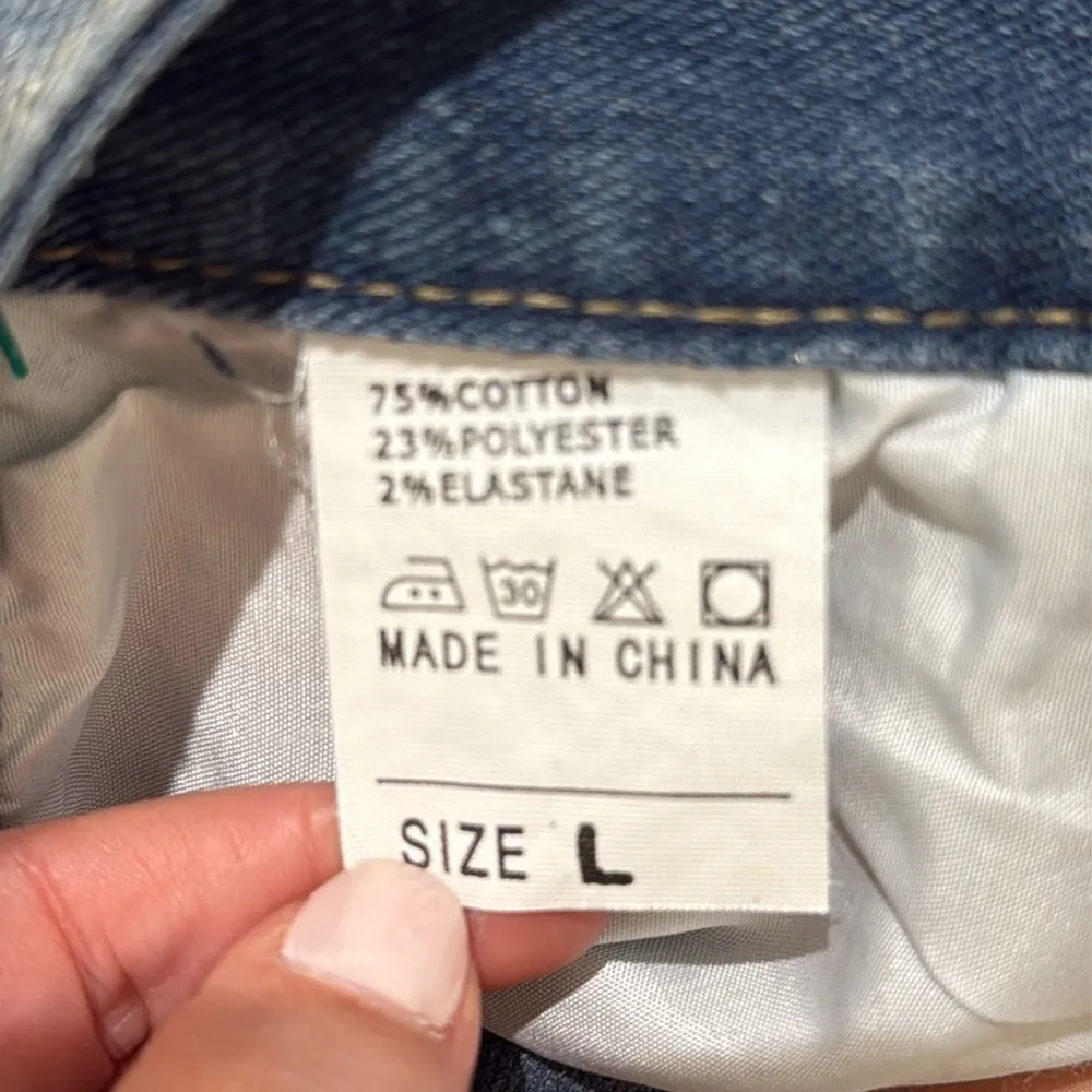 NWT Spiazzi Brazilian Designer Metallic Silver Blue Jeans Straight Leg Large 30 - Image 9