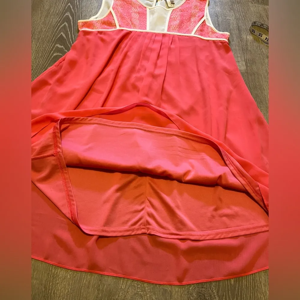 Francescas Birdcage Coral Dress Boho Hippie Festival Lace Sleeveless L NWT Size L - Image 5