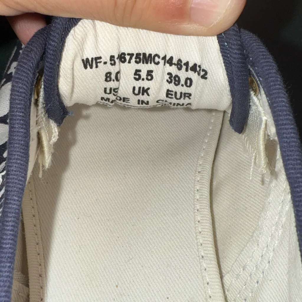 KEDS x Kate Spade Women’s Sz 8 Floral Print Shoes Slip On Blue / White - Image 4