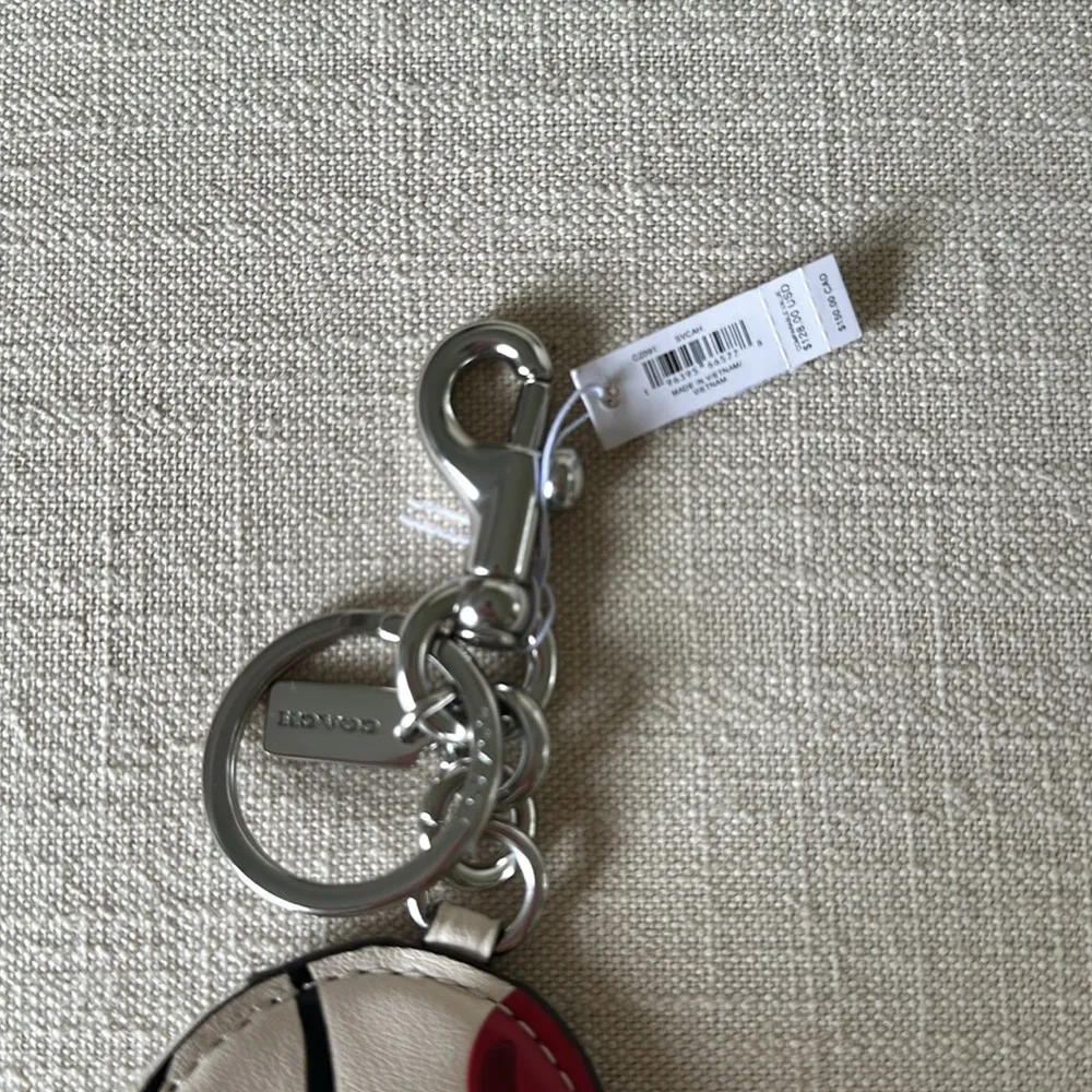 Coach Heart Coin Pouch Bag Charm With Cherry Print New NWT - Image 3