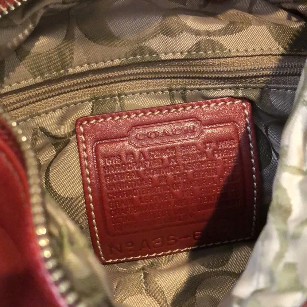 COACH Legacy Red Leather Feeder Bucket Adjustable Crossbody Shoulder Bag Vintage - Image 5