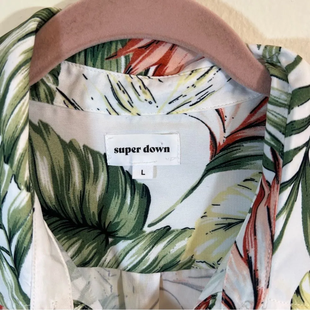 Revolve superdown Tropical Print Vella Shirt Dress Coverup Large - Image 5