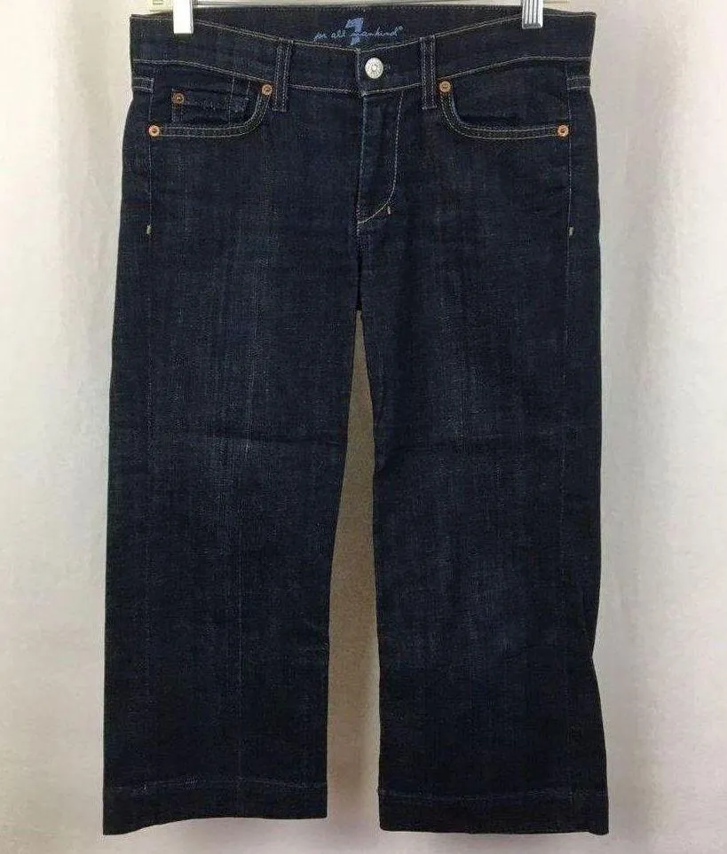 7FAMK 7 For All Mankind Dojo Blue Cropped Flair Jeans 28 - Image 3
