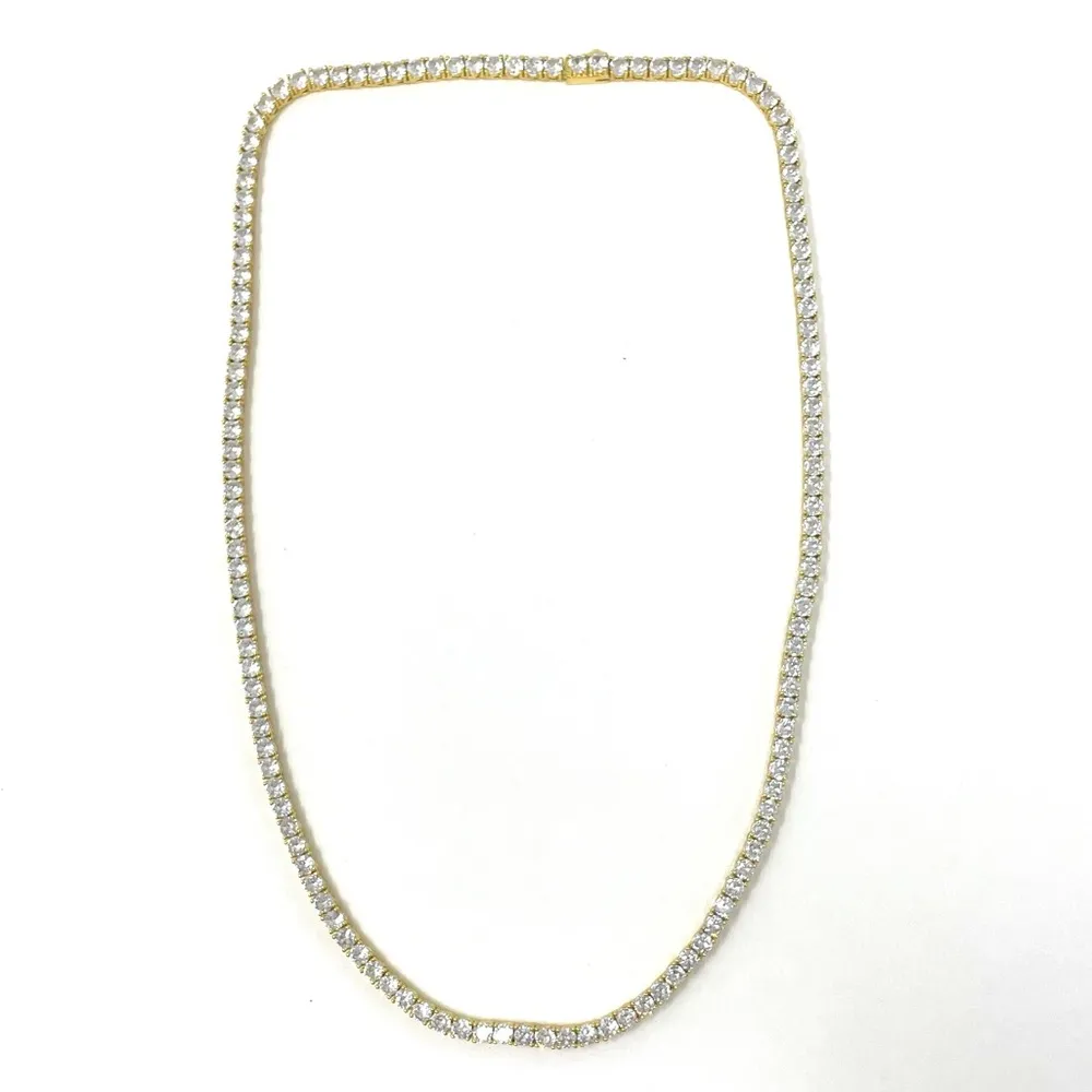 BLING giant CZ tennis necklace statement piece Gold - Image 2