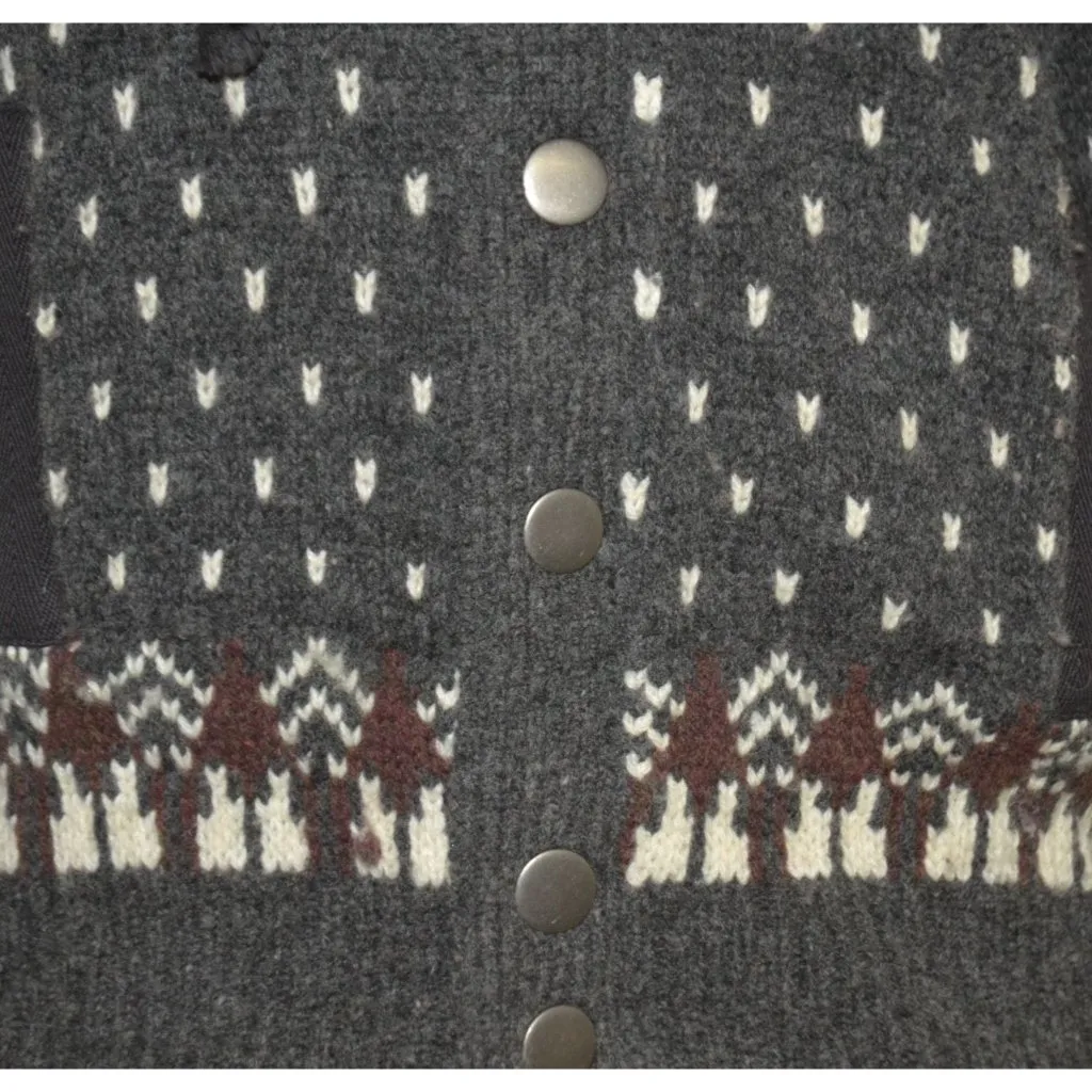 Free People Ladies Gray On My Way Hoodie Knit Sweater Size XS Mixed Print Wool - Image 4