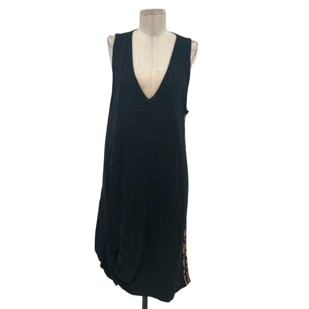 n:philanthropy Alice Leopard-Trim Tank Sleeveless Dress‎ Black Size Large - Image 3