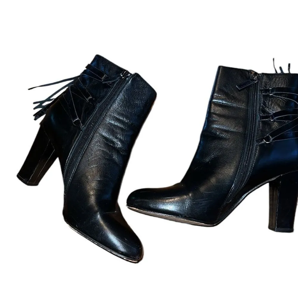 Halogen Black Leather Booties Size 9 M - Image 2