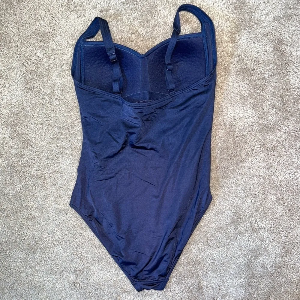 Bondeye Swim Navy Blue Eco Essentials Twist Front Multifit One Piece Size 6 - Image 8