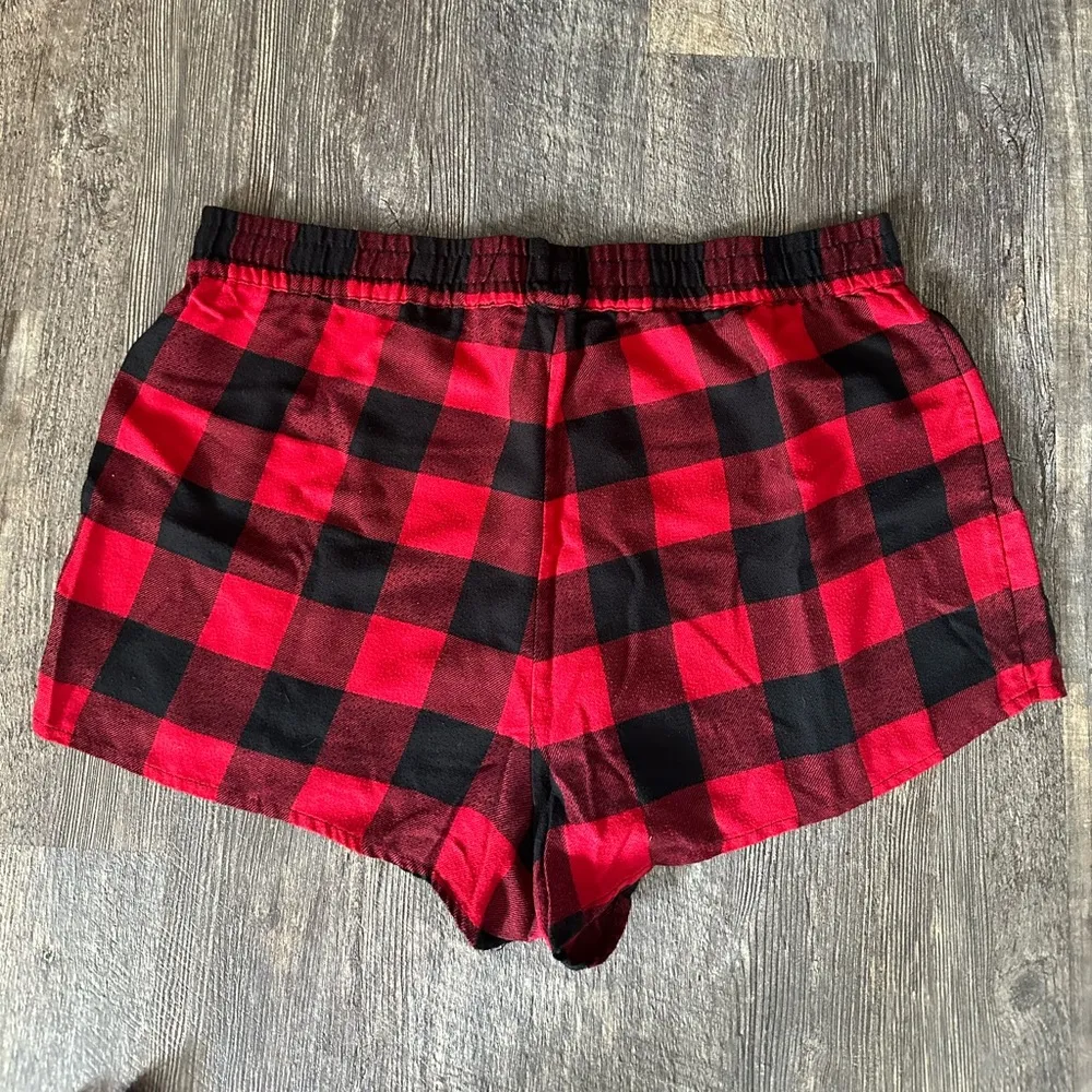 Garage Red Plaid Pajama Shorts - Image 4