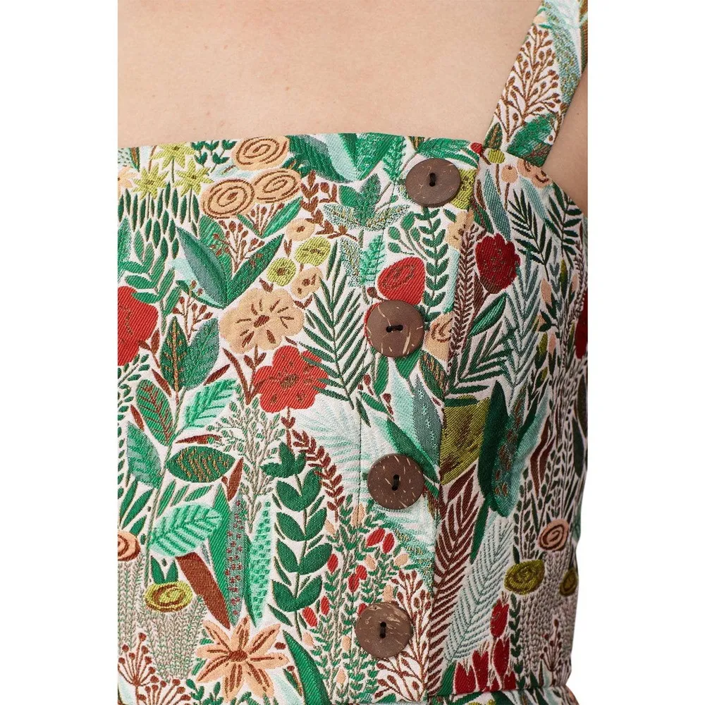 Hutch Marcy Floral Print Jacquard Sleeveless Square Neck Romper Size 4 - Image 6