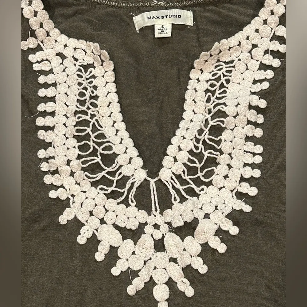 Max Studio Women's Crochet Trim Knit A-line Dress - Image 5