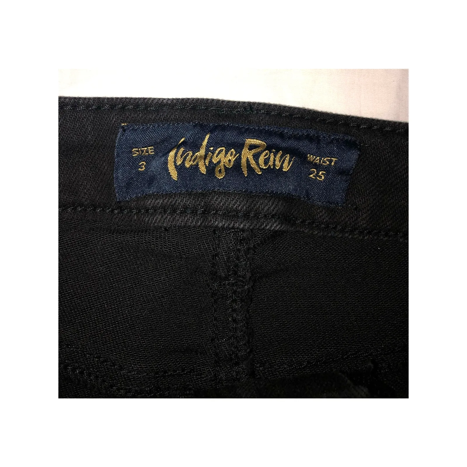 High Rise Bermuda Shorts Jorts Black Denim Size 3 or 25 Distressed Cut Off NEW - Image 3