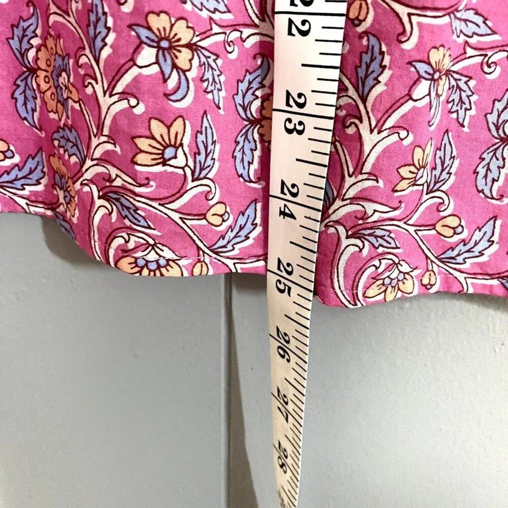 NEW J. Crew Pink Orange Multi Embroidered Cotton Voile Top in Block Print XS - Image 6