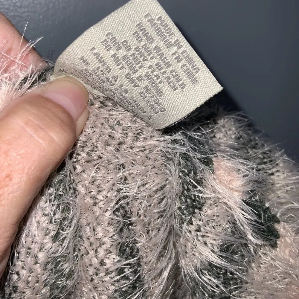 Dusty Rose & Gray Zebra Striped Eyelash Super Soft Cardigan PM - Image 12