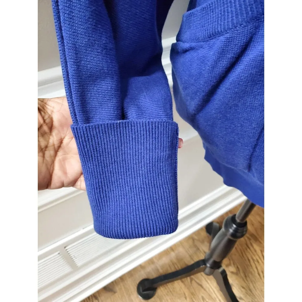 Jack Women's Solid Blue Acrylic Long Sleeve Round Neck Pullover Casual Sweater S - Image 5