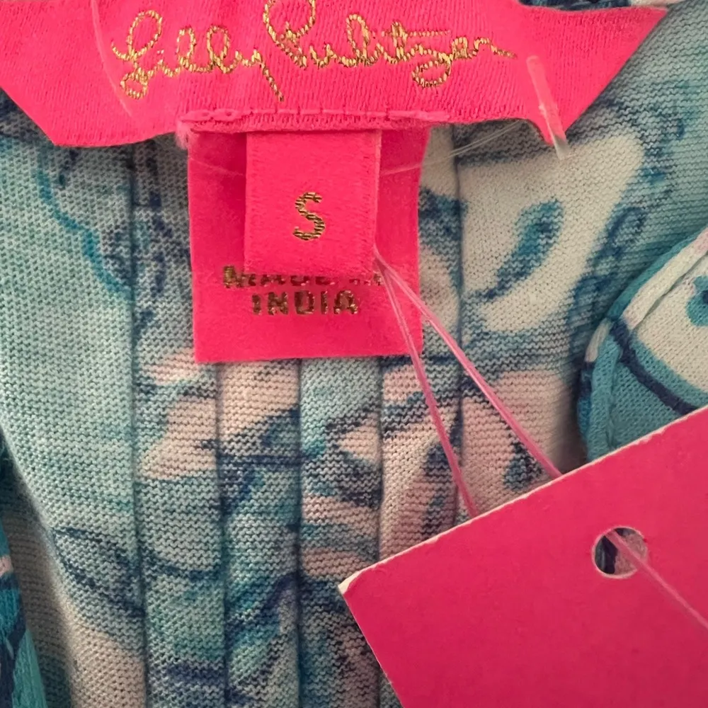 New Lilly Pulitzer Golda Top Amalfi Blue Sound The Sirens blouse Size Small - Image 6