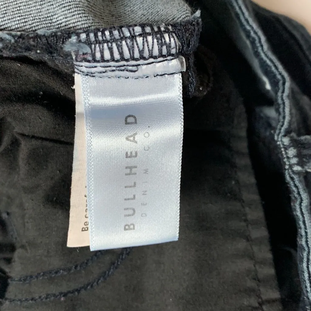 Bullhead high rise skinniest dark wash cropped raw hem capri denim jeans - Image 12