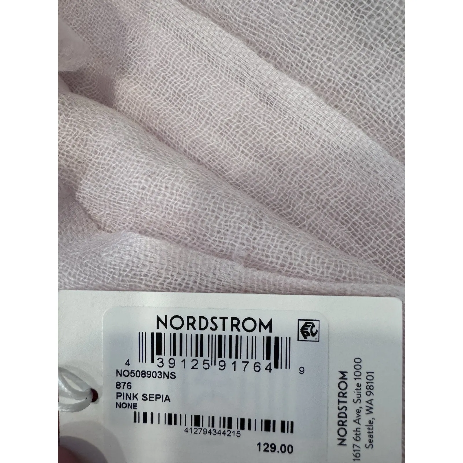 Nordstrom Textured Light Pink Cashmere Scarf NWT $130 - Image 5