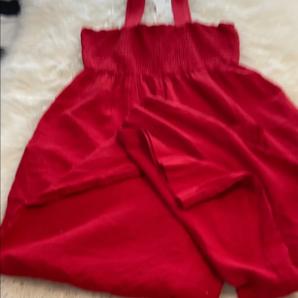 Quince Jumpsuit size XL with wide ham inseam 27” bust 38/40 elastic adjustable Red - Image 9
