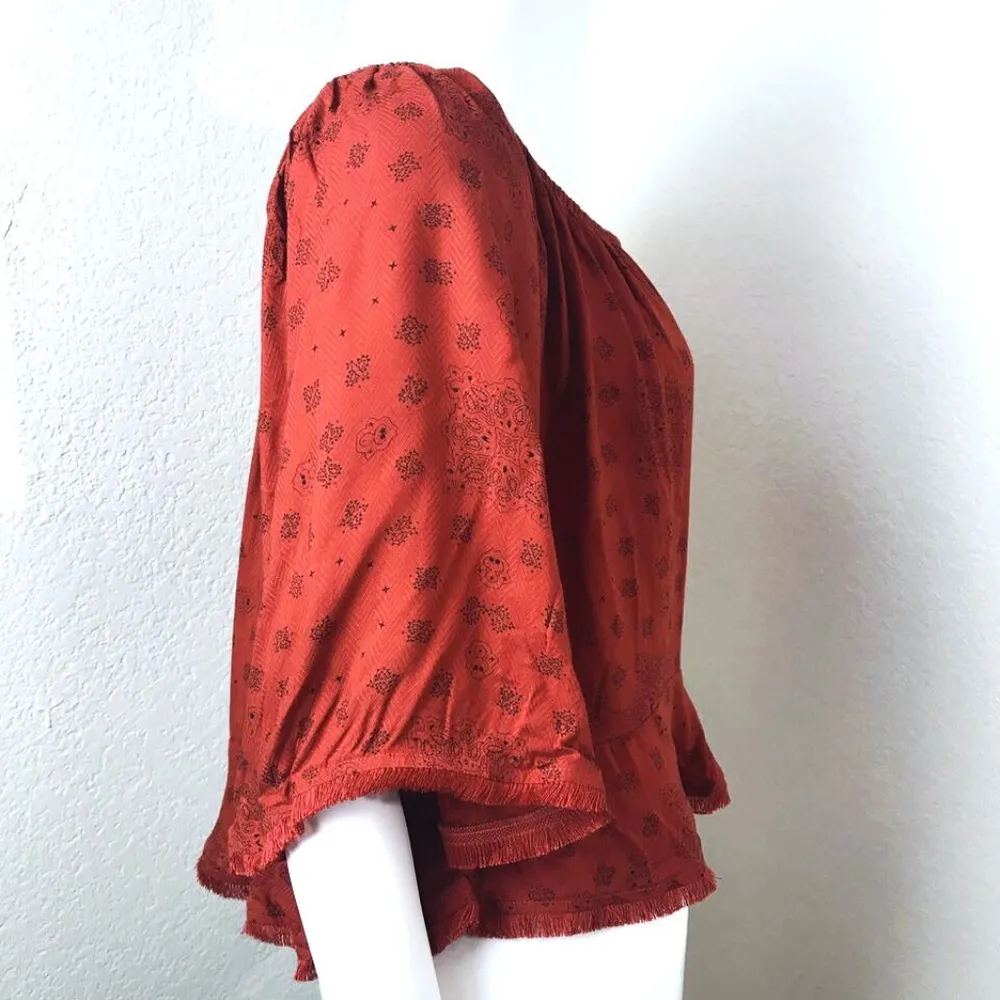 Buffalo David Bitton Mocho Combo Blouse Fringe - Image 2