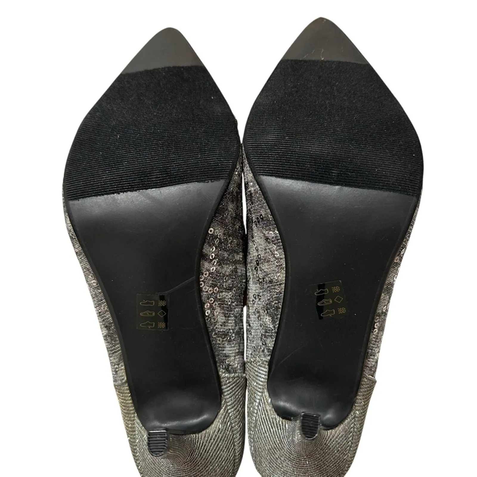 J.Renee Henretta Silver Sequin Bow Glitter Pointed Heels Size 9.5 Formal Wedding - Image 11