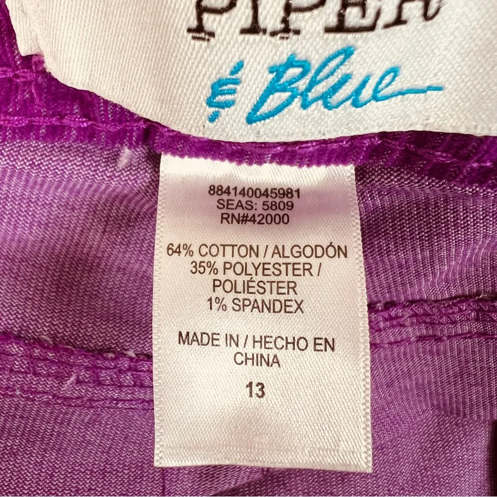 Piper & Blue Corduroy Size 13 Violet Purple w/1 Coin Pocket Belt Loops P… - Image 11