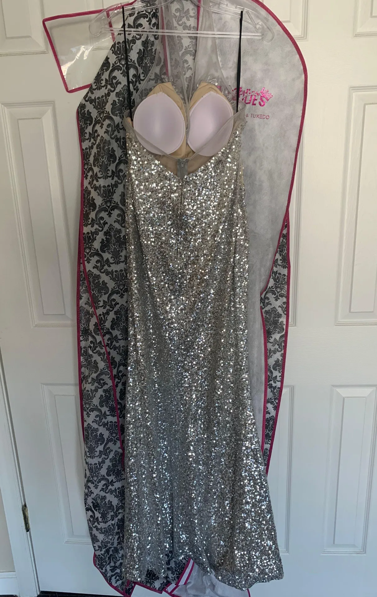 Black Label Silver Sequin Prom Dress - Image 5