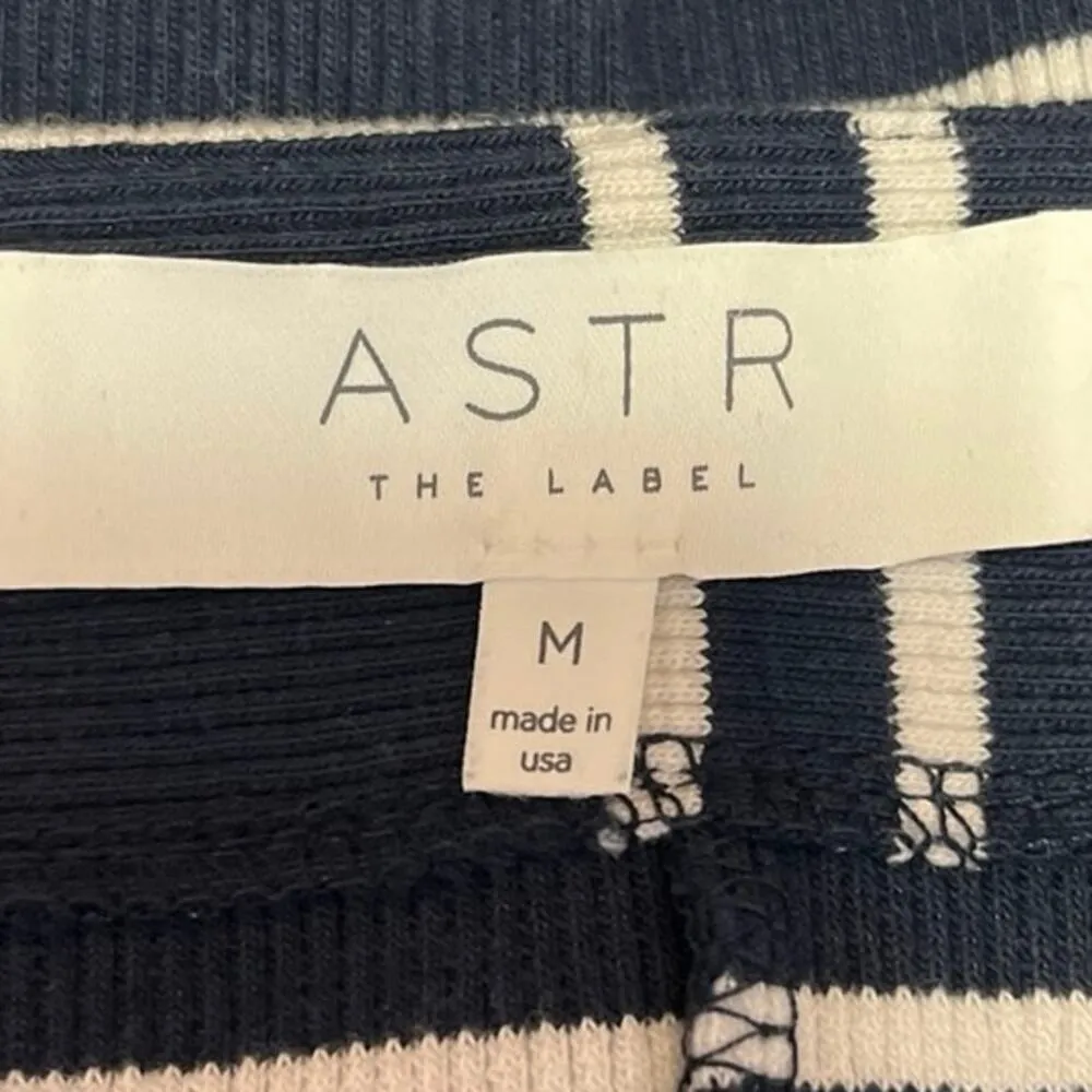 ASTR The Label Women's Blue Striped Boat Neck Short Sleeve Mini Bodycon Dress M - Image 4