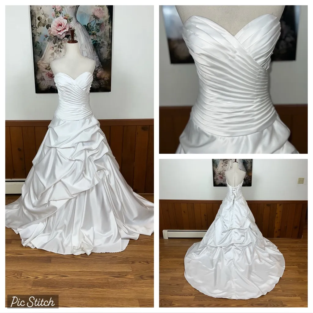 Stunning Mori Lee Tufted Satin Wedding Gown! - Image 2
