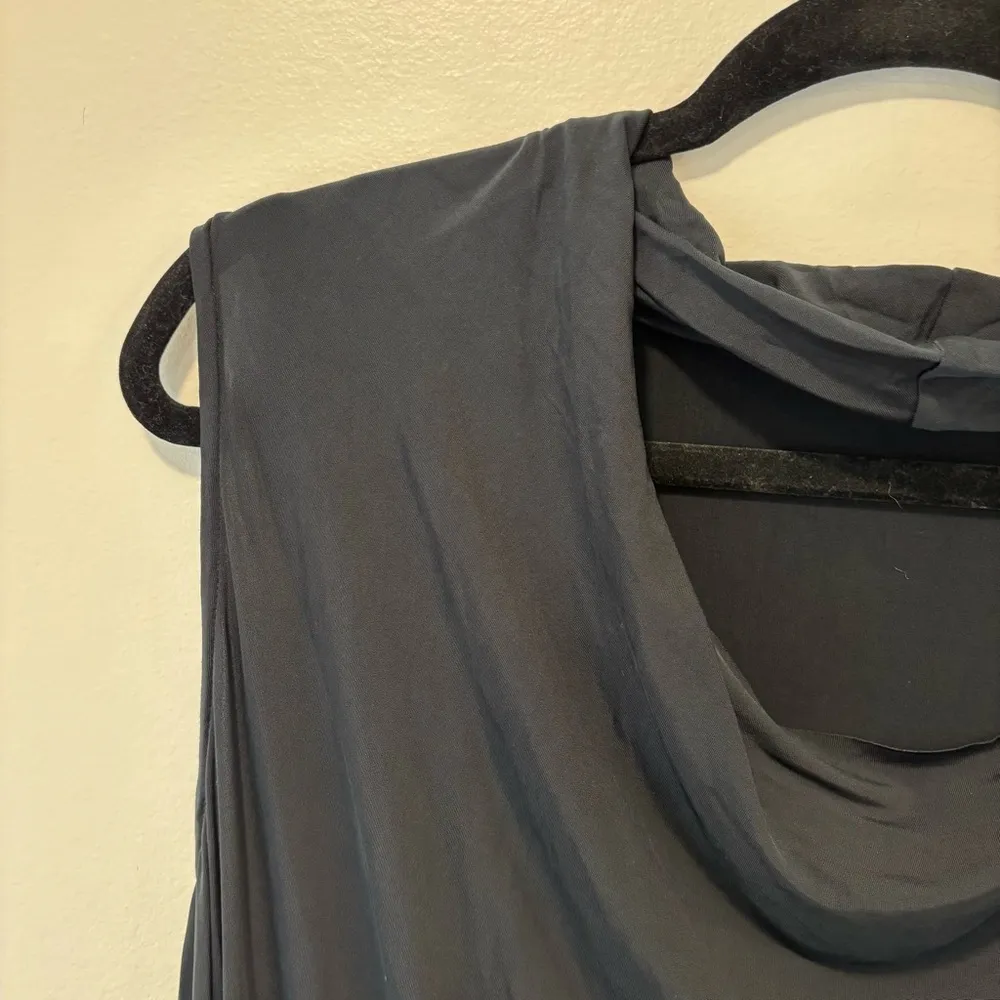 All Saints Black Amei Sleeveless Dress Shirt Blouse Adjustable Draping Luxury - Image 6