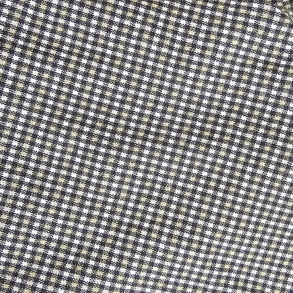 Cream and Tan Skinny Pants with Classic Geometric Design Size L - Image 4