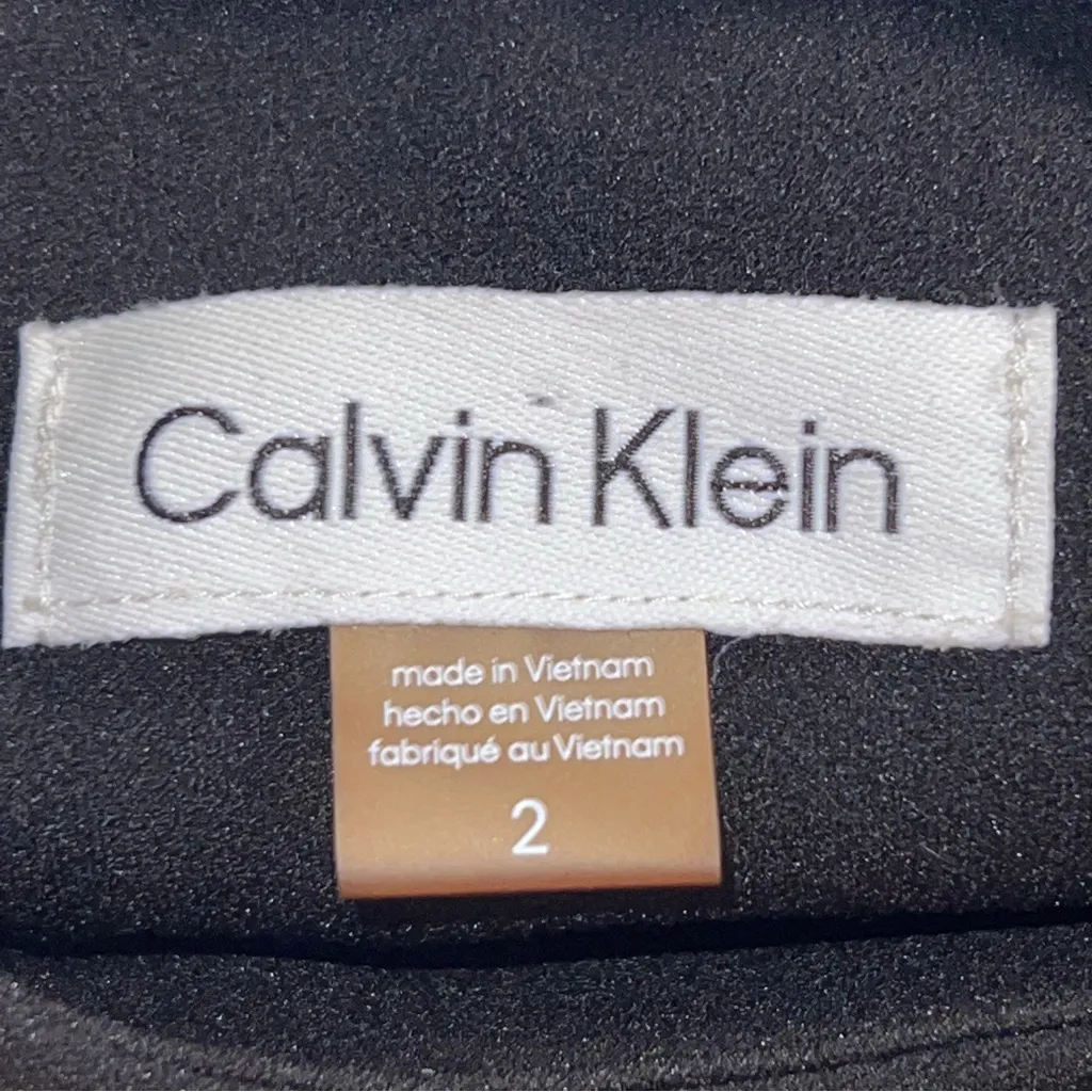 Calvin Klein Black Wide Leg Pantsuit Dress w/Attached Belt and Coconut Buckle-2 - Image 10