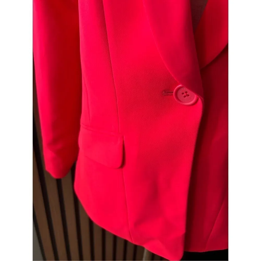 EXPRESS SOFT INSET SHAWL LAPEL JACKET size 4 Hot&Spicy Coral blazer work attire - Image 2