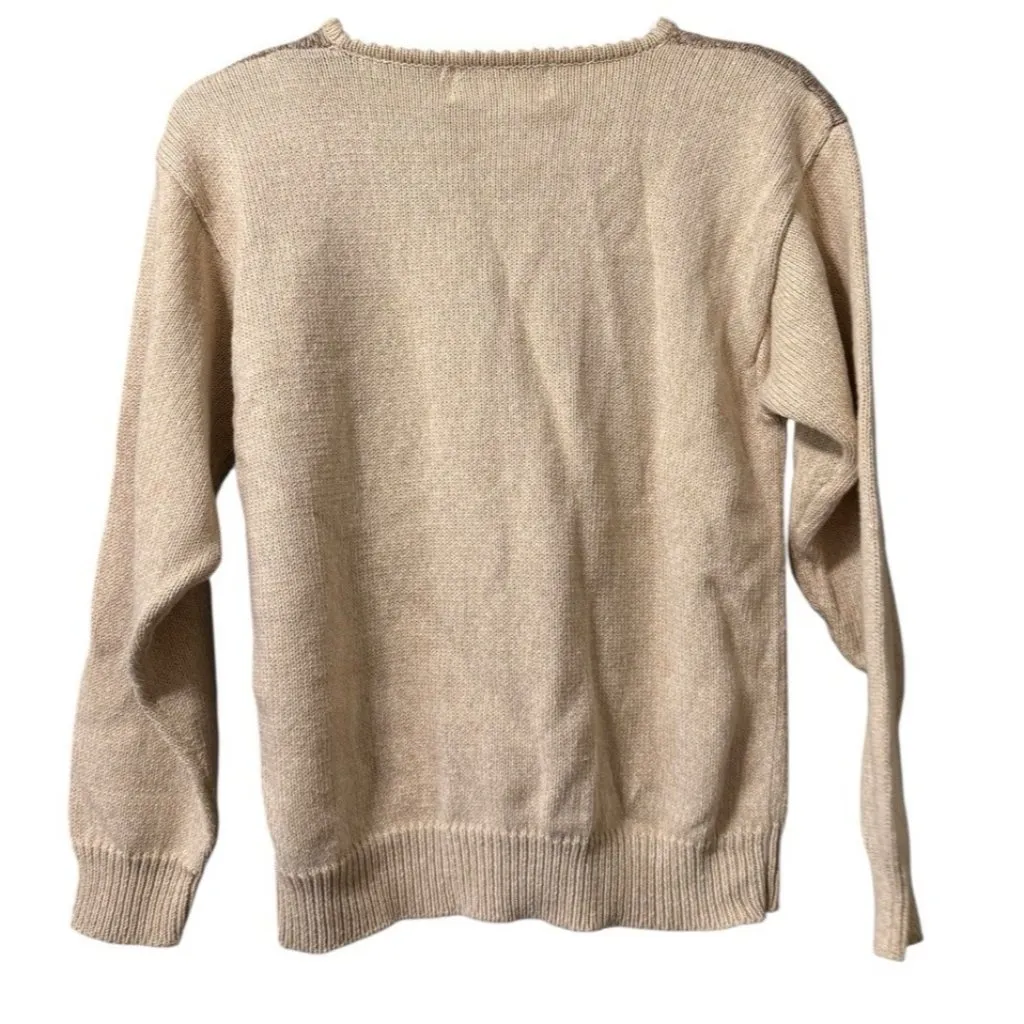 JANTZEN Petite Hand Embroidered Floral Sweater Size Small Floral Grandmacore‎ - Image 2