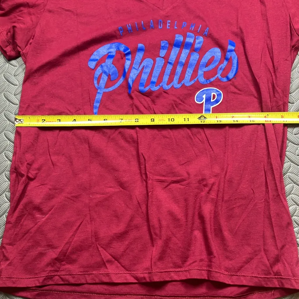 New Era Genuine Merchandise Women’s Maroon Phillies‎ Short Sleeve Shirt Size L Red Size L - Image 6