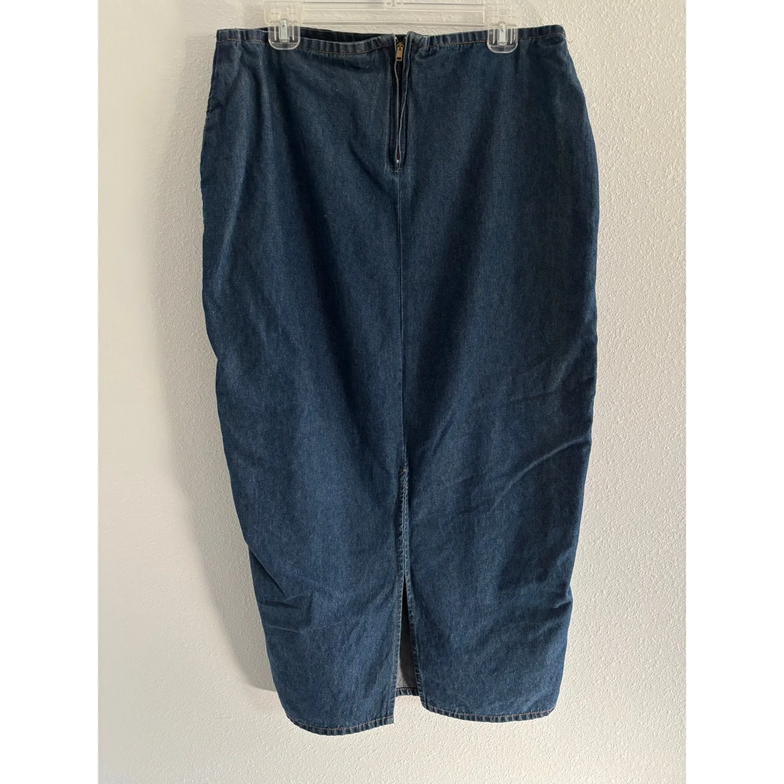 Vintage Denim Maxi Skirt Womens XL Retro 90's Western Festival Boho Euestrian Blue - Image 2