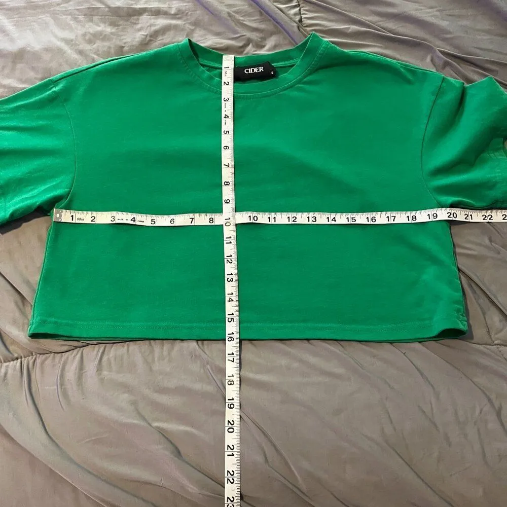 Women's Small Cider Green Crop Top - Image 6