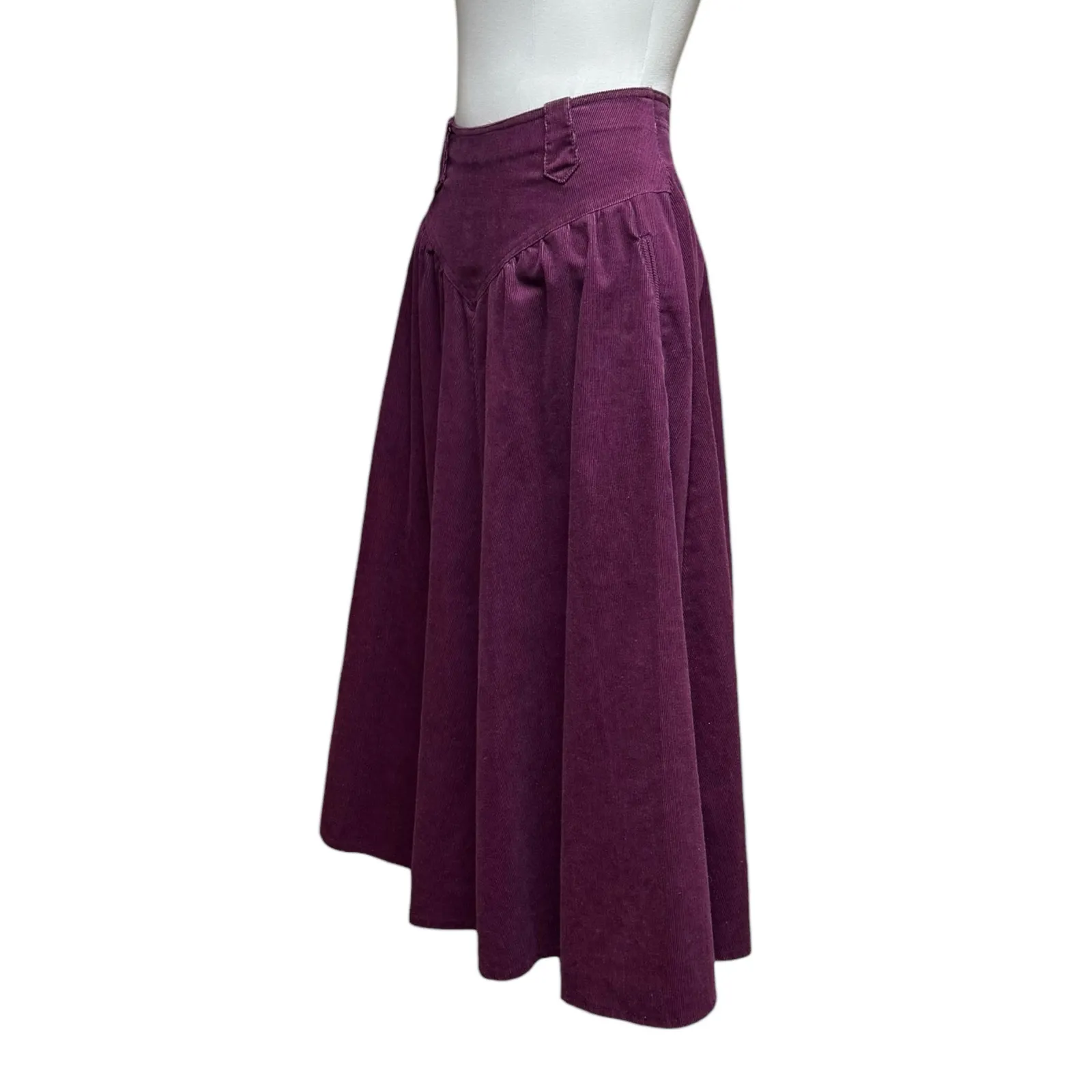 Sheplers Vintage Corduroy Western Prairie Skirt Burgundy 9 Red Size undefined - Image 2