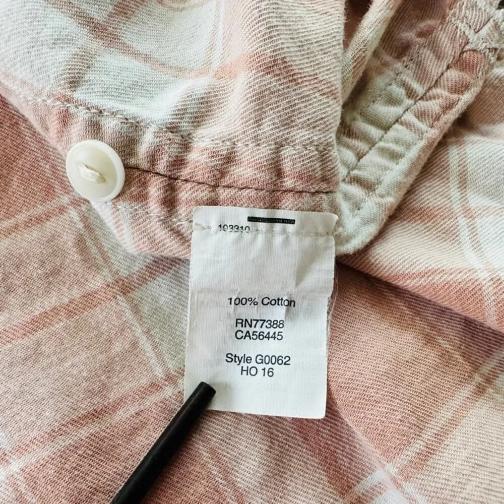 Madewell Pink Plaid Ladies Top Size XS Button Up Long Sleeve Beach Boho - Image 4
