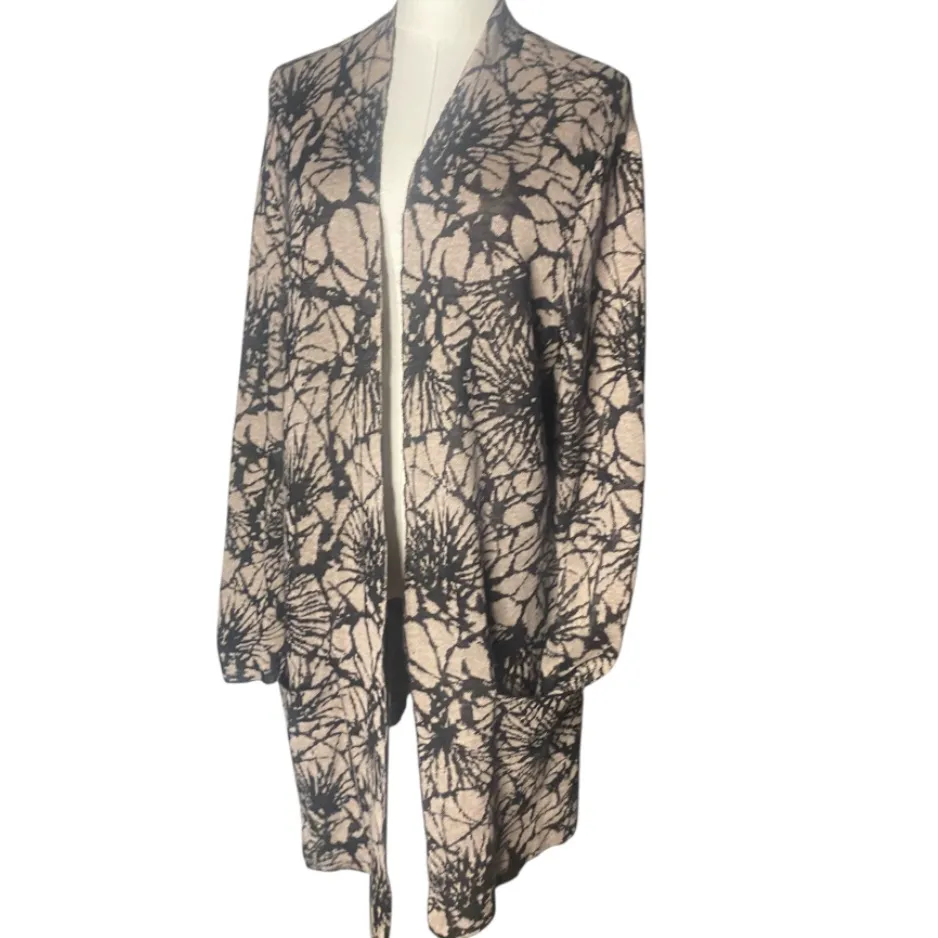 Peruvian Connection Pima Alpaca
Blend Long Cardigan Black Beige
Print XL - Image 4