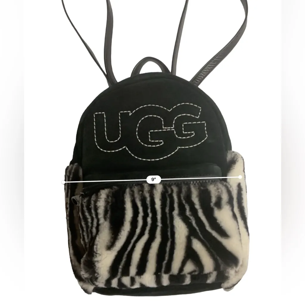 UGG AUSTRALIA SUEDE With Leopard‎ Print fur Dannie BACKPACK - Image 3