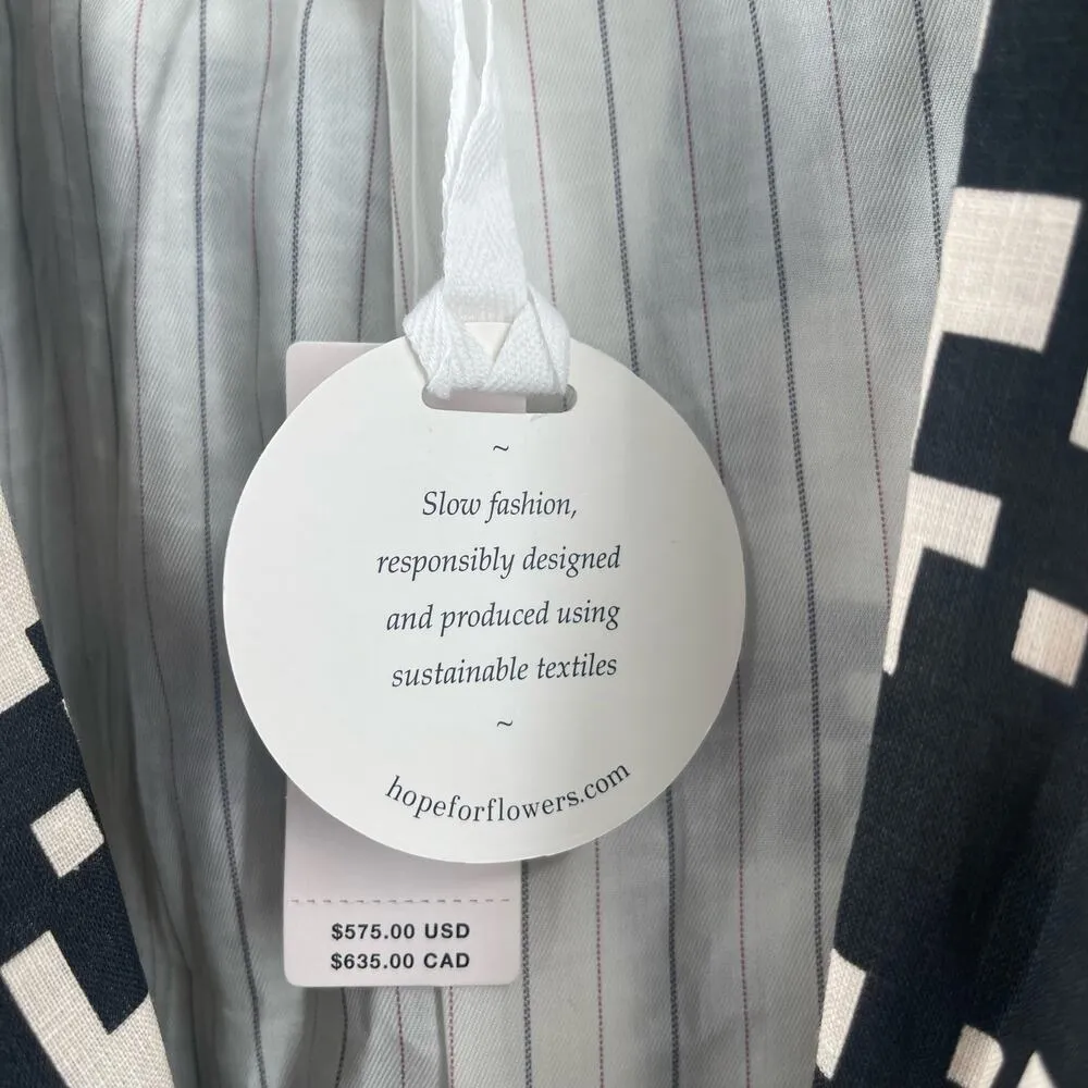 HOPE FOR FLOWERS By Tracy Reese Blazer Size Extra Large NWT Peaked Organic Linen - Image 10